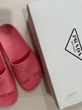Prada Hot Pink Rubber Slide